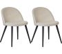 Chaise en velours avec pieds en acier Velvet (Lot de 2)