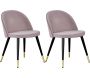 Chaise en velours avec pieds en acier cuivrés Velvet (Lot de 2)