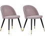 Chaise en velours avec pieds en acier cuivrés Velvet (Lot de 2)