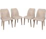 Chaises en velours et métal Nova (Lot de 4) - ASI-0491