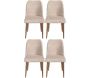 Chaises en velours et métal Nova (Lot de 4)