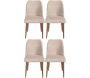 Chaises en velours et métal Nova (Lot de 4)