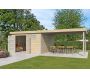 Chalet en bois profil aluminium contemporain avec extension 30.16 m² - GARDENAS