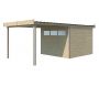 Chalet en bois profil aluminium contemporain avec extension 16.80 m² - GARDENAS