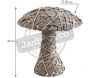 Champignon décoratif en osier gris et bois - AUBRY GASPARD