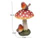 Champignon avec oiseaux en résine 8 x 16 cm - Farmwood animals