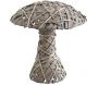 Champignon en osier gris et bois