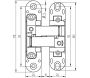 Charnières invisibles pour portes en aluminium (Lot de 2) - EMU-0124