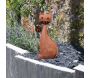 Chat décoratif en fer forgé rouillé - 