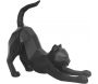 Chat s'étirant en résine mat Origami