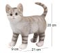 Chat gris debout en résine 21x9x20 cm - Farmwood animals