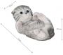 Chaton gris jouant en résine 18 cm - 