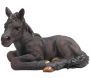 Cheval noir couché en résine 34x22x22 cm