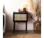 Chevet en bois 1 porte cannage - THE HOME DECO FACTORY