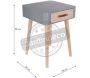 Chevet scandinave avec tiroir et poignée en polyuréthane - CMP-0558