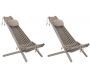 Chilienne en bois EcoChair avec coussin (Lot de 2)