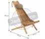 Chilienne en bois EcoChair avec coussin (Lot de 2) - ECO-0124