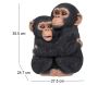 Chimpanzés enlacés en résine 35 cm - 66,80