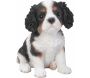 Chiot king charles assis en résine 15 cm