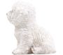 Chiot en résine Bichon frisé 13x10x15 cm - IMH-0448