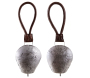 Cloche en métal vieilli et cuir