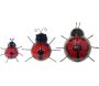 Coccinelles décoratives en métal (Lot de 3)