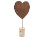 Coeur en métal effet rouillé sur pied bouleau