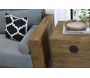 Coffre carré en pin et métal REWOOD - AUB-3990