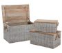 Coffre en poelet blanchi (Lot de 3)