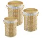 Coffres à linge en osier blanc (Lot de 3)