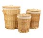 Coffres à linge en osier blanc (Lot de 3)