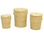 Panières à linge en osier blanc (Lot de 3)
