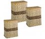 Coffres à linge en rotin et buri (Lot de 3)