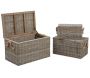 Coffres en poelet naturel (Lot de 3)