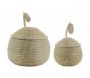 Coffres poire en jonc de mer (Lot de 2)
