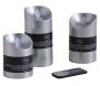 Coffret 3 bougies à LED avec télécommande Argent - AUBRY GASPARD