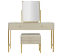 Coiffeuse en bois de pin avec miroir et tabouret Luxury - 609
