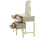 Coiffeuse en bois de pin avec miroir et tabouret Luxury - 6