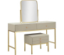 Coiffeuse en bois de pin avec miroir et tabouret Luxury
