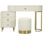 Coiffeuse effet matelassé avec tabouret Sharon - 529