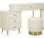 Coiffeuse effet matelassé avec tabouret Sharon