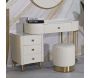 Coiffeuse effet matelassé avec tabouret Sharon - MAURO FERRETTI