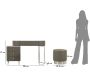 Coiffeuse effet matelassé avec tabouret Sharon - MAU-0457