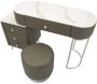 Coiffeuse effet matelassé avec tabouret Sharon - 5