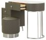 Coiffeuse effet matelassé avec tabouret Sharon - 6