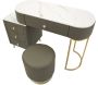 Coiffeuse effet matelassé avec tabouret Sharon - 6