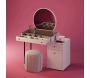 Coiffeuse avec miroir et rangements Tiana - HANAH HOME