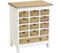 Commode 13 tiroirs en acajou naturel et blanc