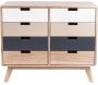 Commode en bois de paulownia 8 tiroirs Snap - PRE-0688
