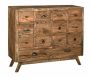 Commode en bois recyclé et métal 14 tiroirs